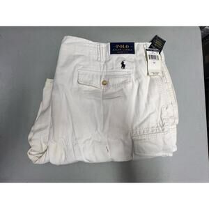 Mens Cargo Shorts Relaxed Fit Size 48b White 10” Ralp Lauren Polo Nwt Read